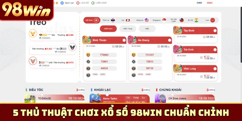 5 thủ thuật chơi xổ số 98Win chuẩn chỉnh