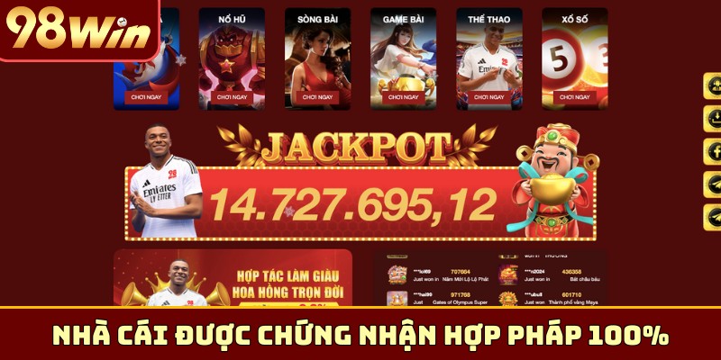 Nhà cái được chứng nhận hợp pháp 100%